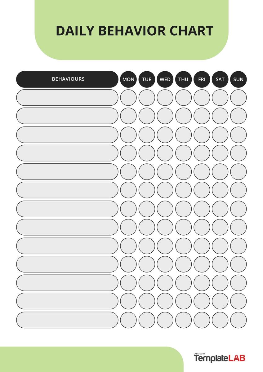 6 Behavior Chart Templates PDF DOC