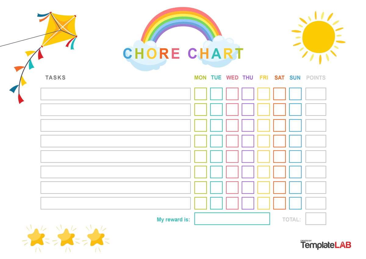 23 FREE Chore Chart Templates For Kids TemplateLab Free Printable Chore Charts For Kids Over 30 Fun Designs World Of Printables