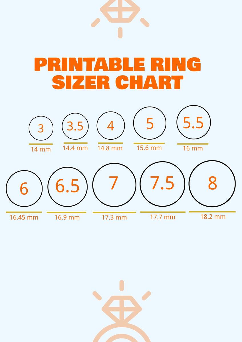 Actual Size Printable Ring Size Guide Actual Printable Ring Sizer Size Finder Actual Size Printable Ring