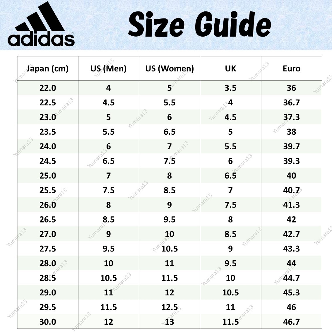 Adidas Samba Adidas Printable Shoe Size Chart Adidas Size Conversion Chart New Arrivals