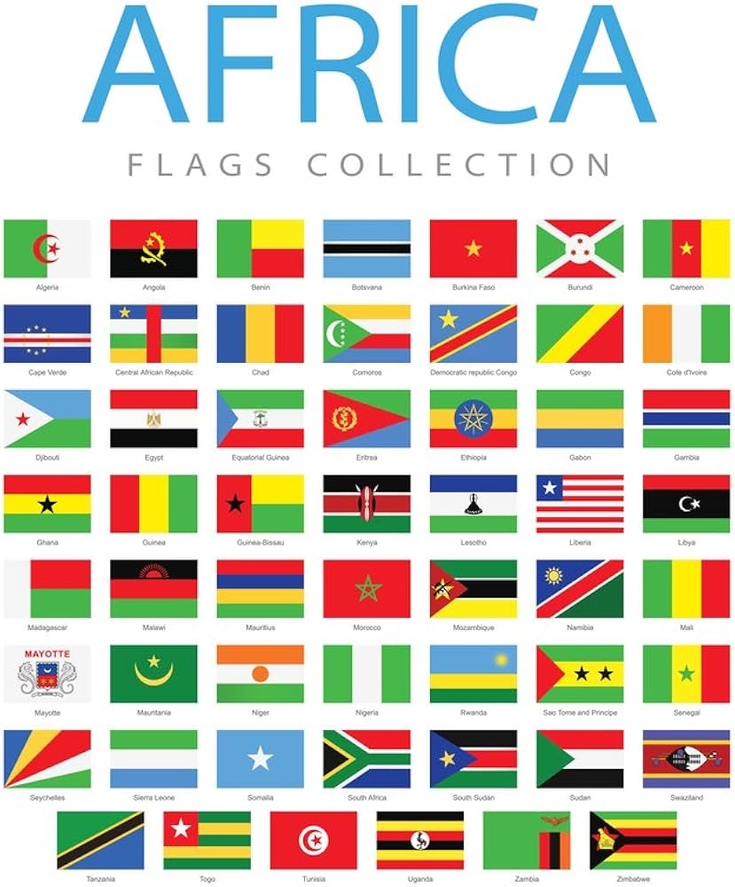 Amazon Africa Flags African Countries Country World Collection Educational Classroom Teacher Learning Homeschool Chart Display Supplies Teaching Aide Cool Wall Art Print Poster 12x18 Office Products