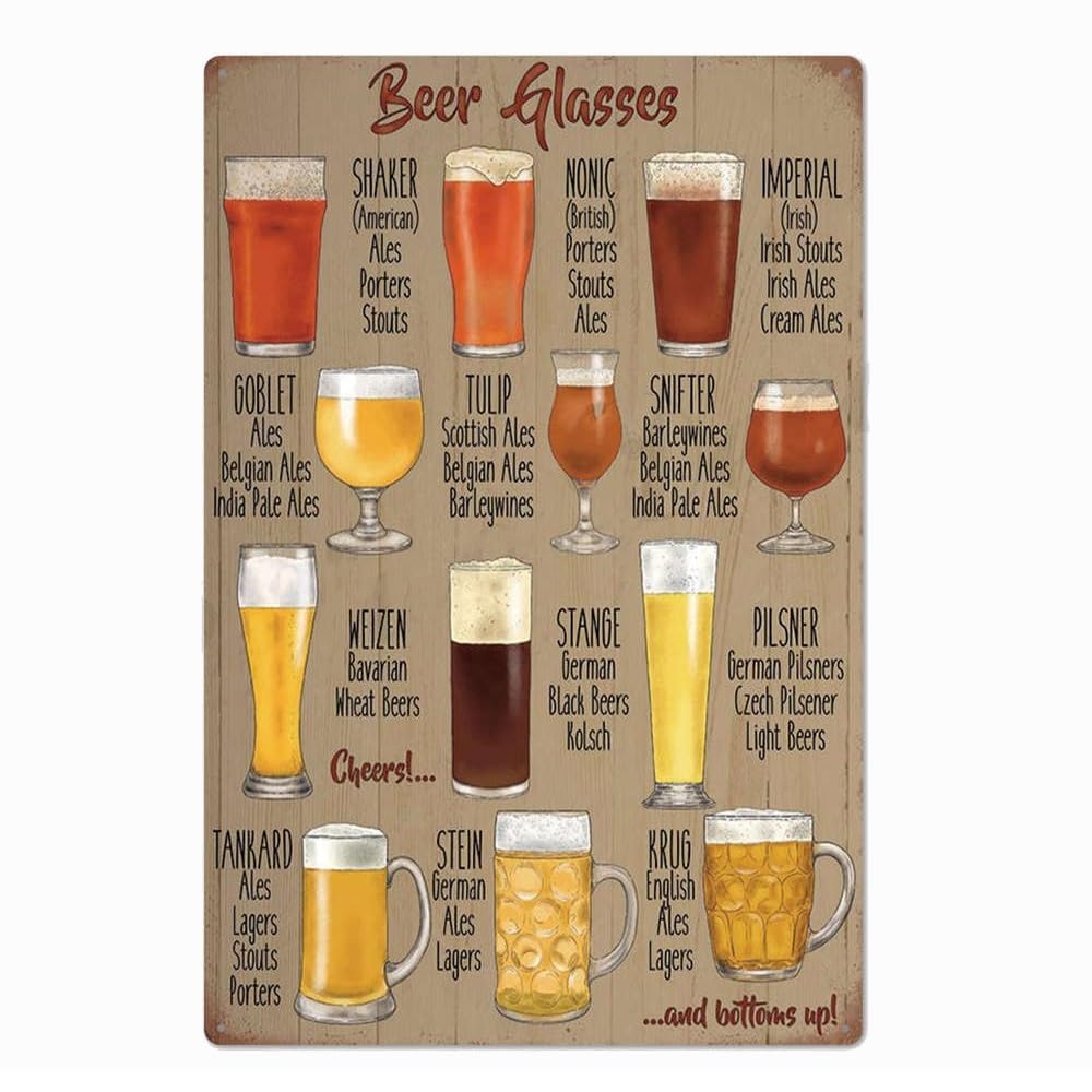 Amazon Beer Glass Types Chart Metal Sign Bar Wall Decor Type Of Beers Thick Tinplate Print Poster For Beer Bar Pub Man Cave Wall Decoration 12 X 8 Posters Prints Amazon Beer Glass Types Chart Metal Sign Bar Wall Decor Type Of Beers Thick Tinplate Print Poster For Beer Bar Pub Man Cave Wall Decoration 12 X 8 Posters Prints