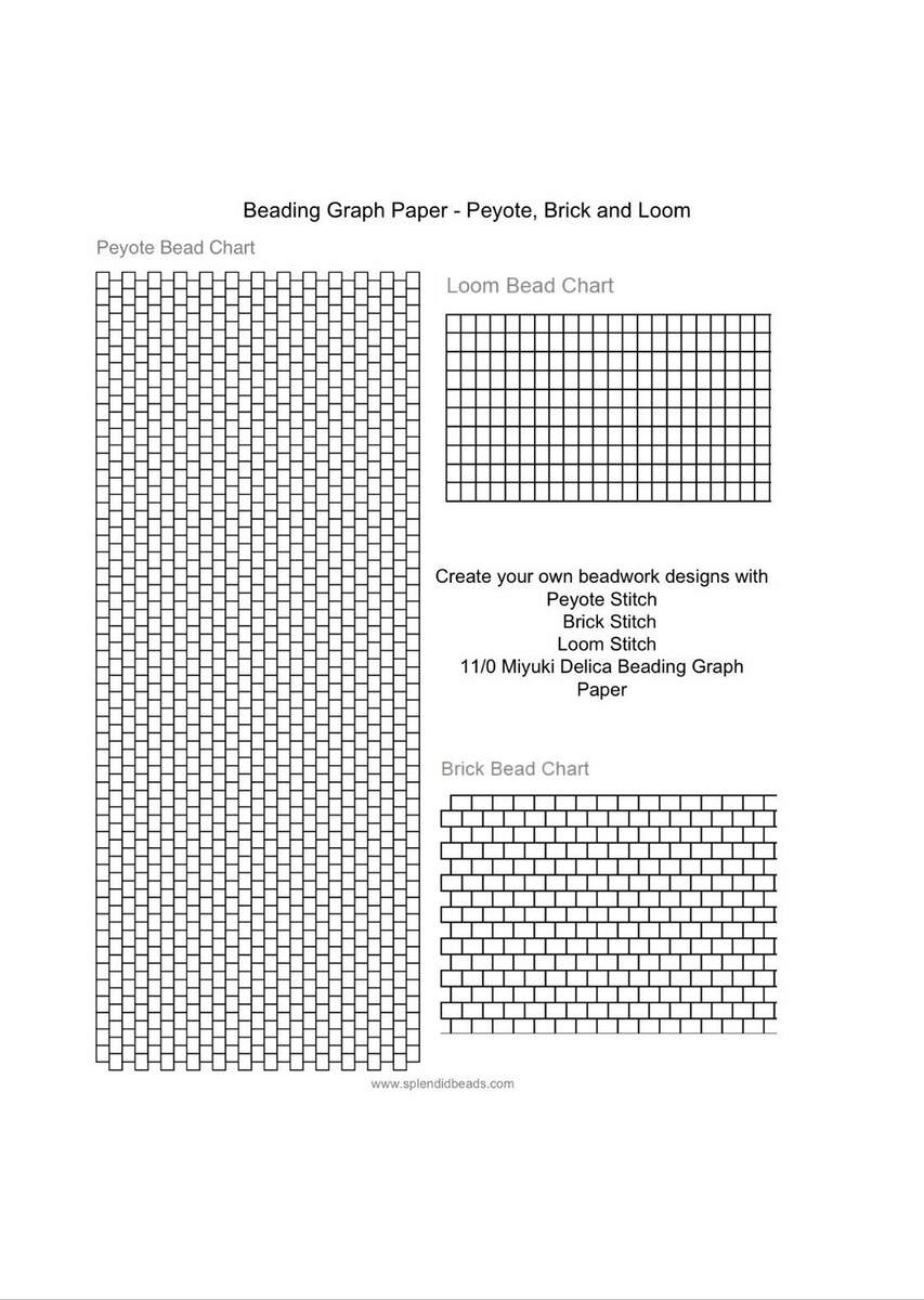 Beading Graph Paper For Peyote Brick Loom Stitch printable PDF Etsy