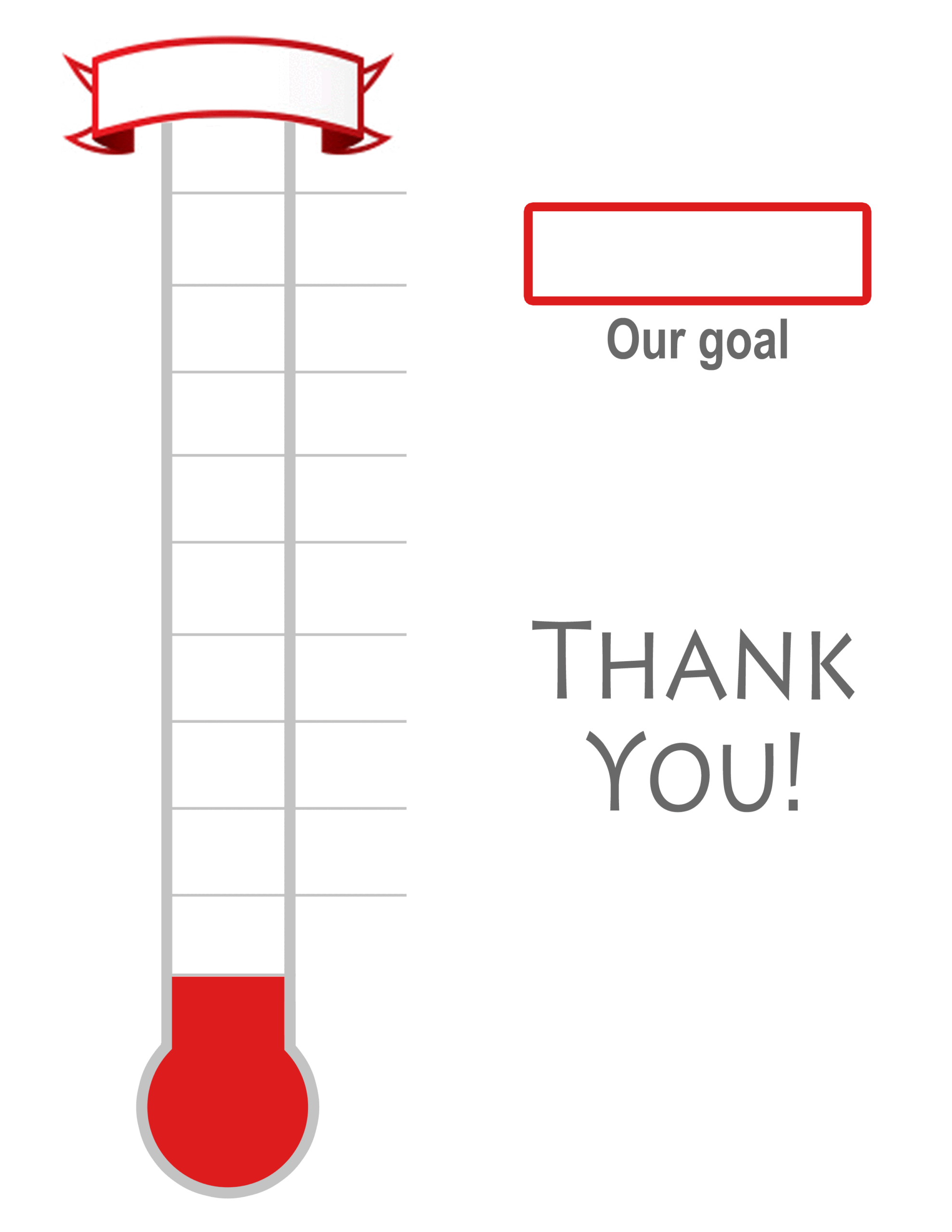 Blank Thermometer Template Printable Thermometer Fundraising Goal Thermostat Tracker Etsy