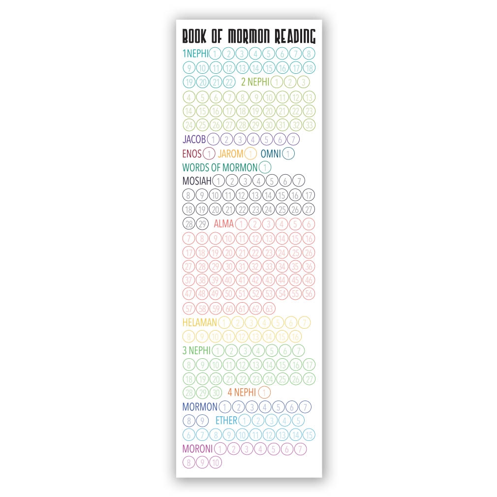 Book Of Mormon Reading Chart Bookmark Small In LDS Bookmarks On LDSBookstore