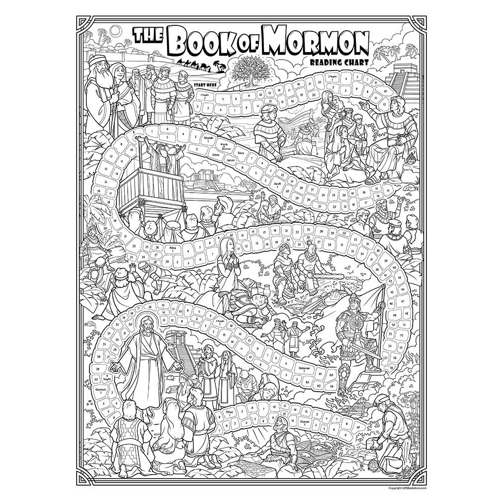 Book Of Mormon Reading Chart Poster Coloring Roadmap FREE 2020 Come Follow Me Book Of Mormon Reading Chart