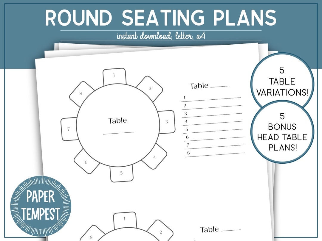 Buy Printable Wedding Table Seating Chart Template Round Table Seating Planner Event Table Seating Arrangement Head Table Plans Seat Map Online In India Etsy