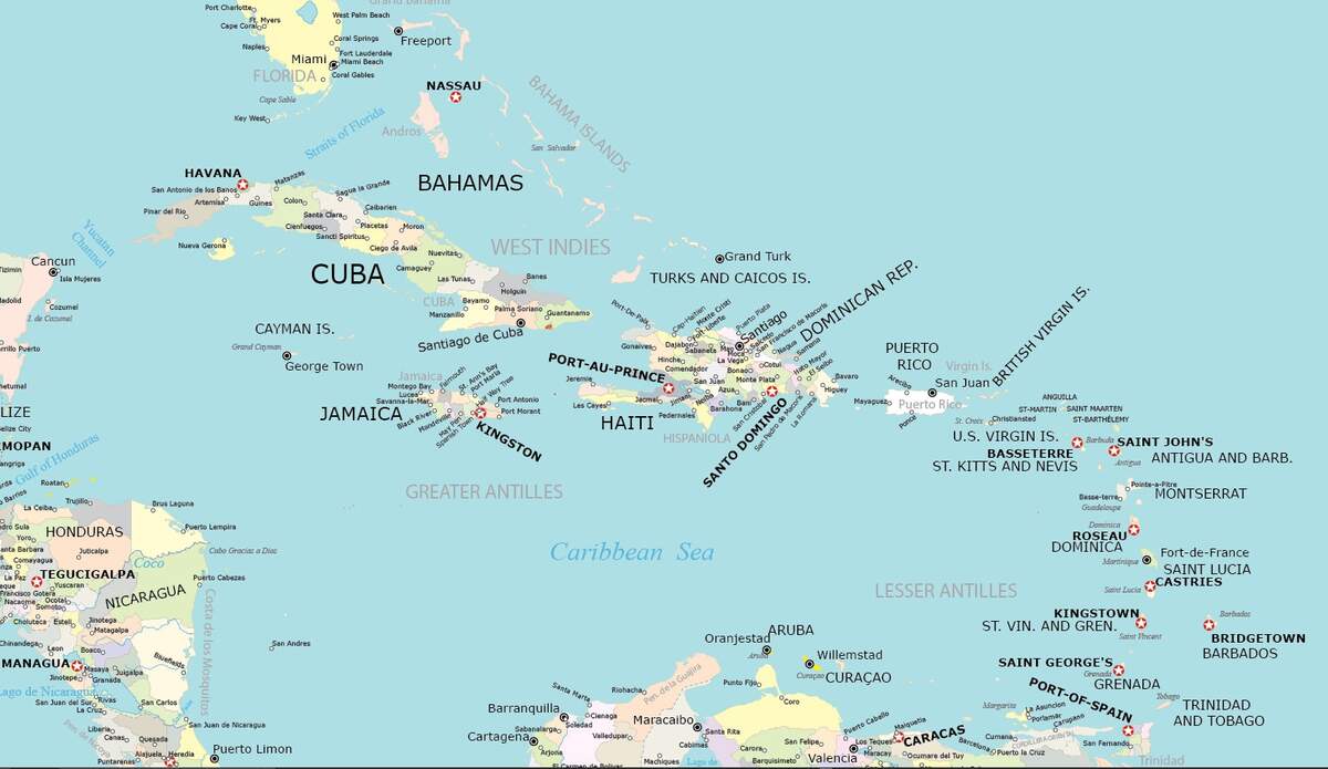 Caribbean Map Collection Printable GIS Geography Map Of Antigua Barbuda Caribbean Islands Maps And Guides