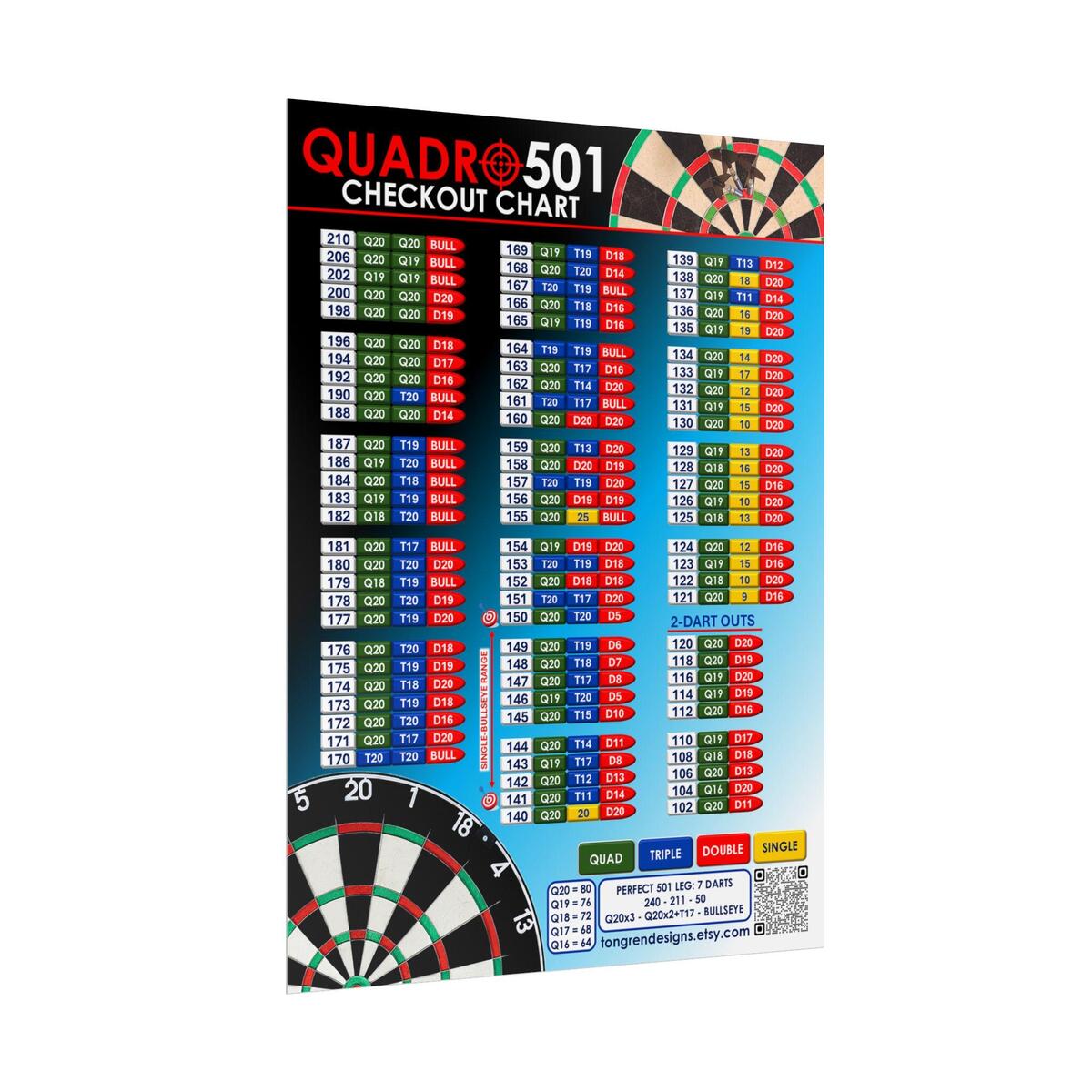 Dart Out Chart Etsy Dart Out Chart Etsy