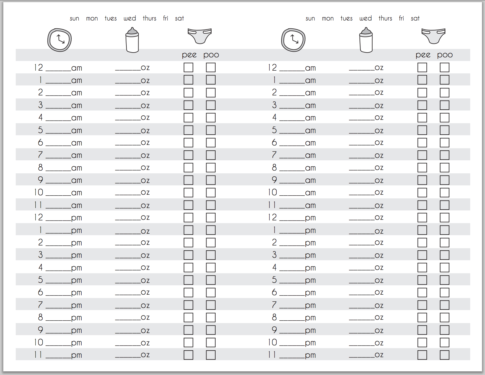 Baby Feeding Schedule Printable Baby Feeding Log Breastfeeding Tracker With Simple Blue Design Blank Reprintable Download A4 Etsy