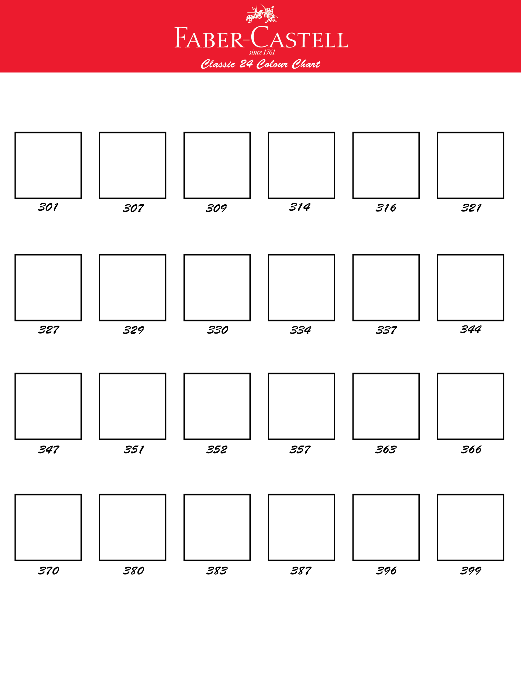 Faber Castell Swatch Chart