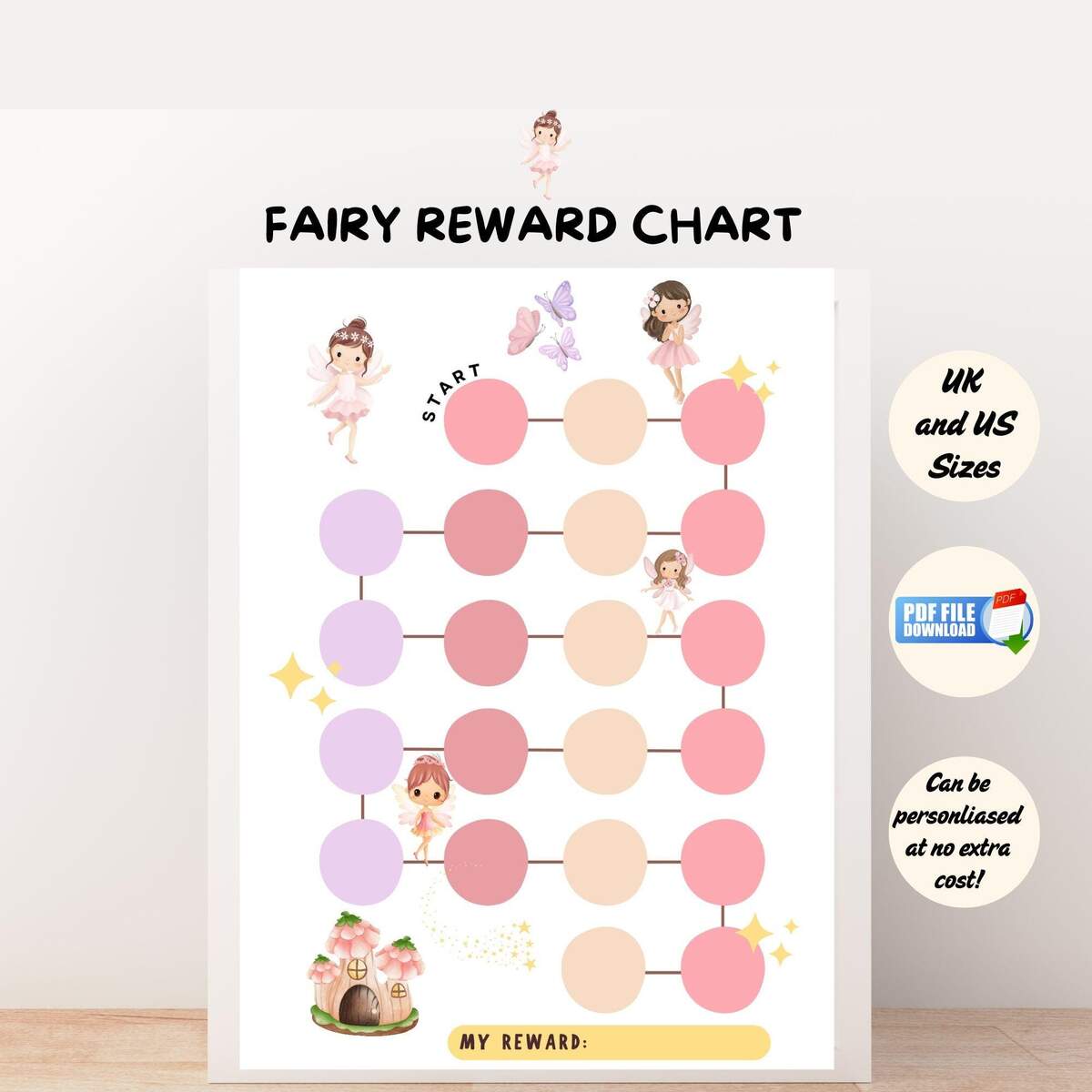 Fairy Reward Chart PDF Fairies Potty Chart Printable Chore Chart Etsy