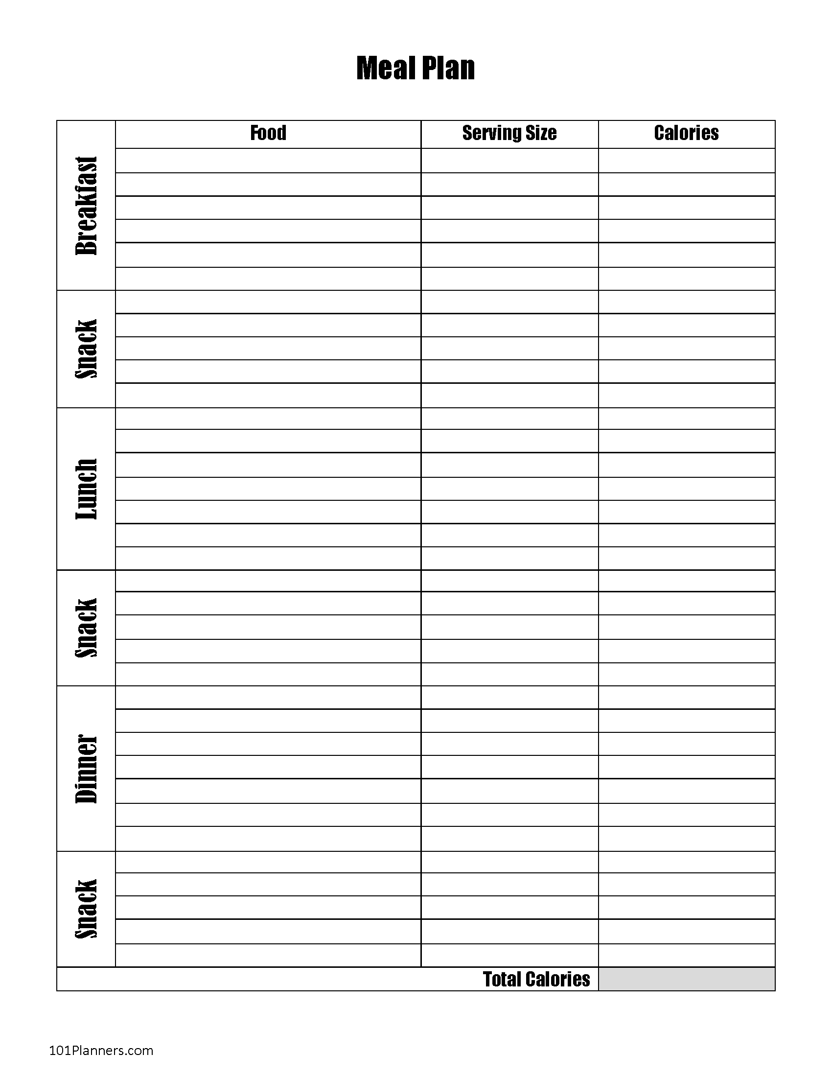 Free Printable Food Journal 6 Different Designs