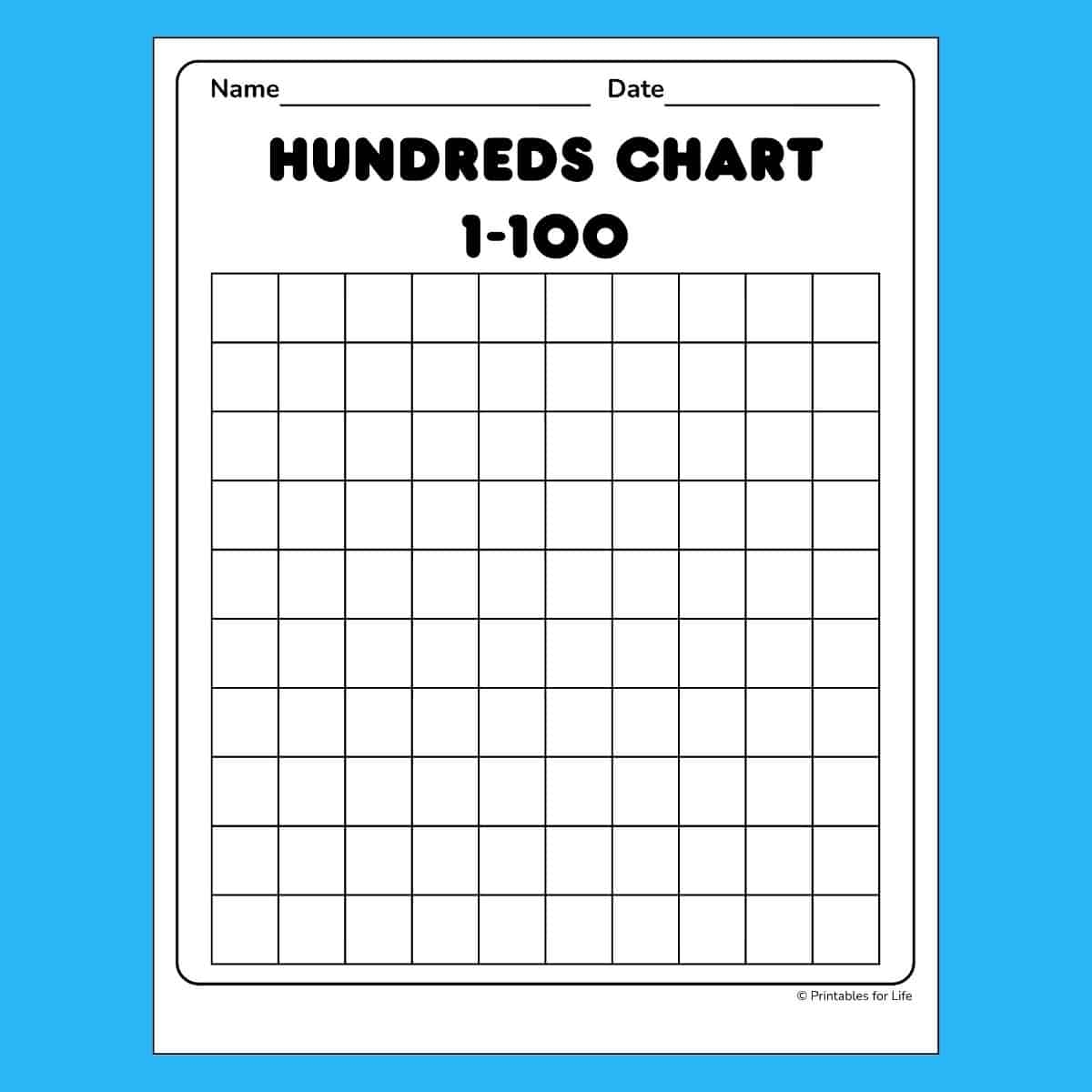 Free Blank Hundreds Chart Printable PDF Printable 3 Column Blank Chart Text Input PDF Template US Letter Etsy