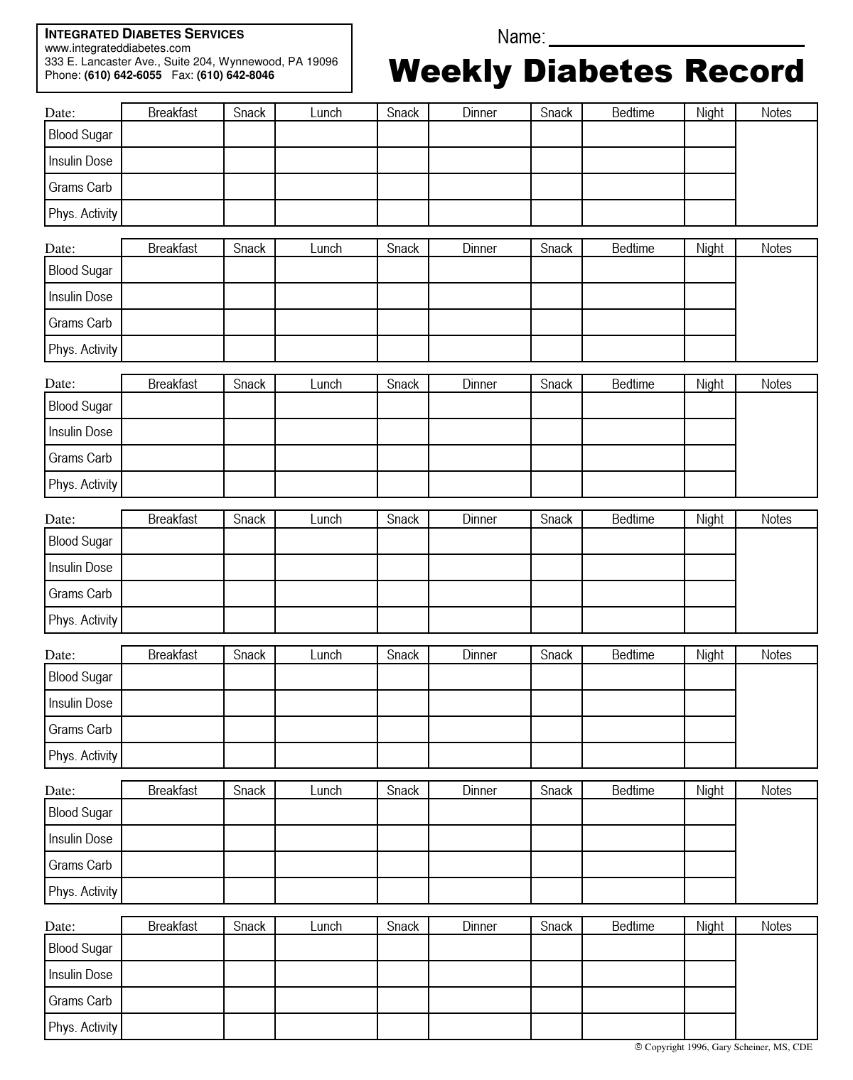 Diabetes Blood Sugar Chart In PDF Download Template