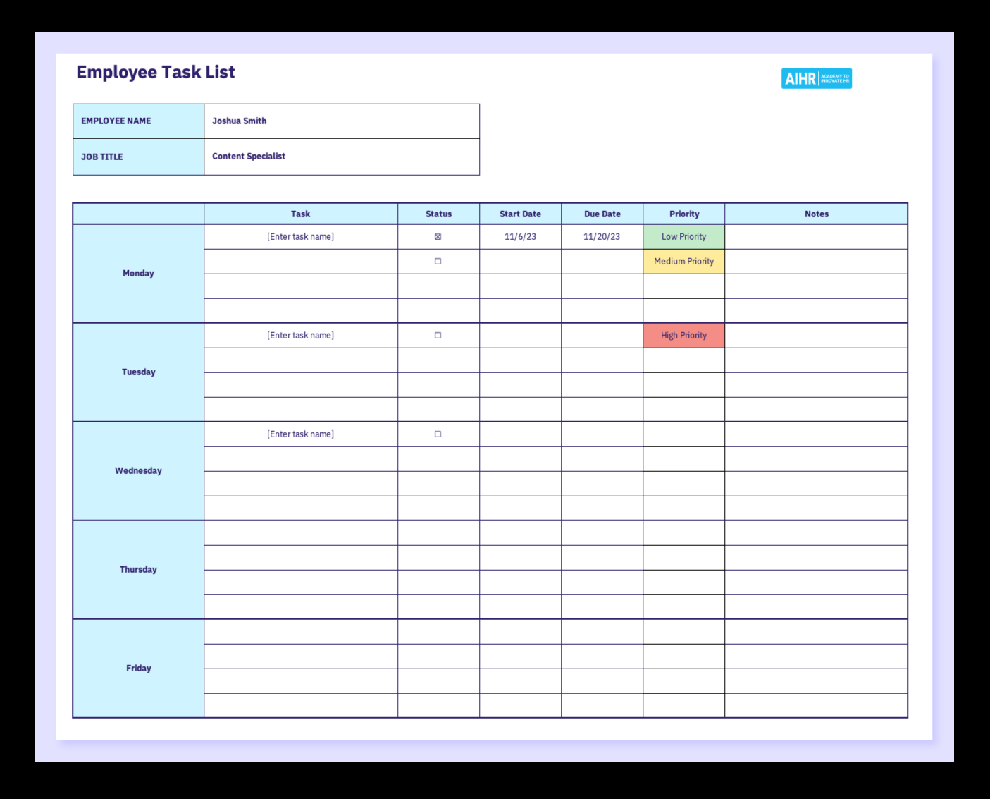 Free Employee Task List Templates And Actionable Guide For 2026 AIHR Free Employee Task List Templates And Actionable Guide For 2026 AIHR