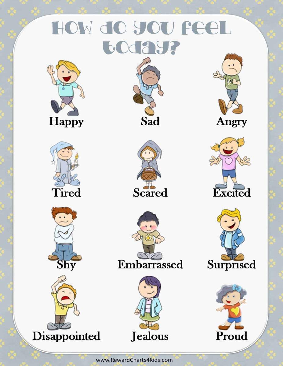 FREE Feeling Chart For Kindergarteners With Photos