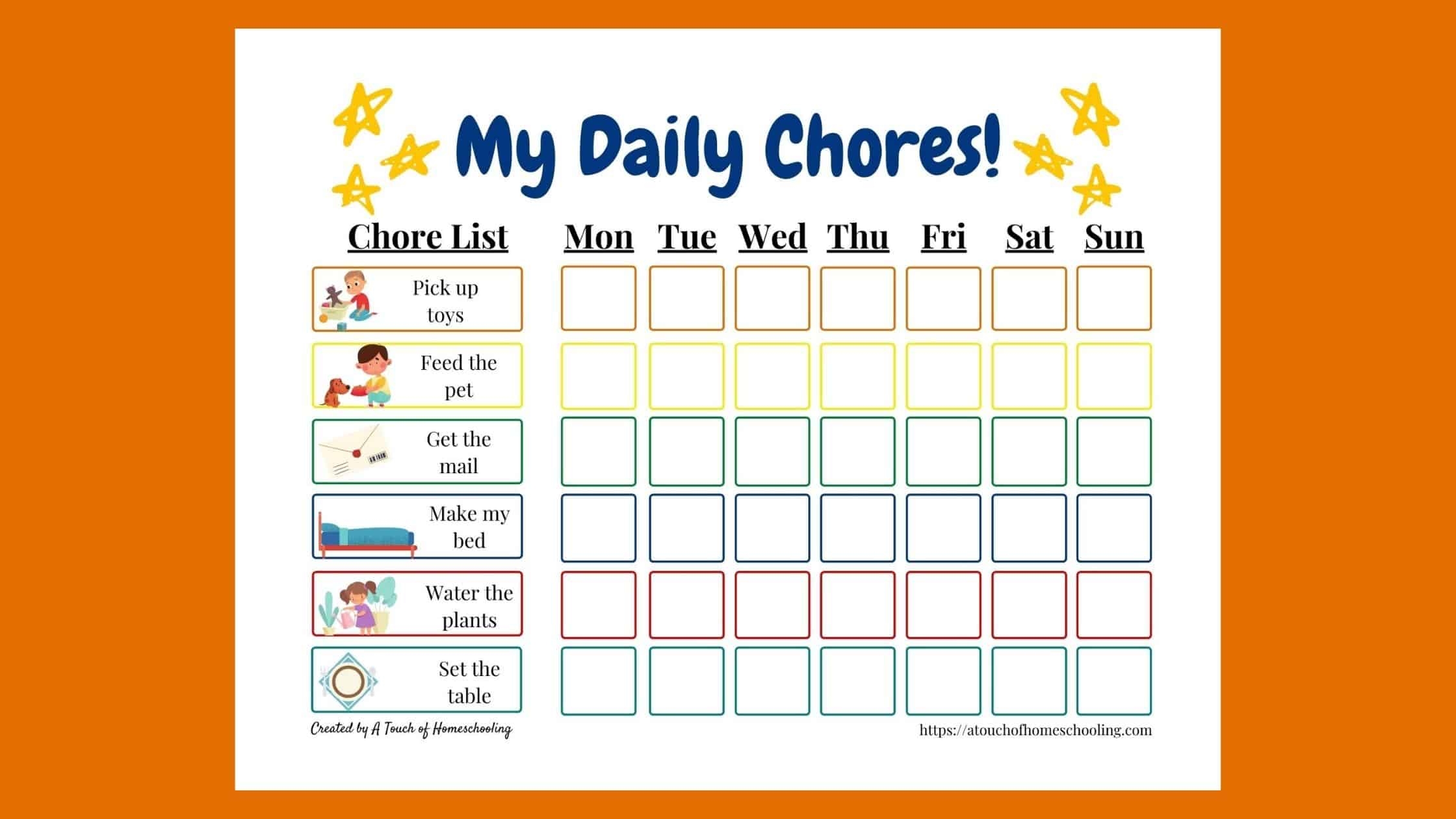 Free Printable Chore Chart For Toddlers Start Teaching Responsibility Free Printable Preschool Chore Charts