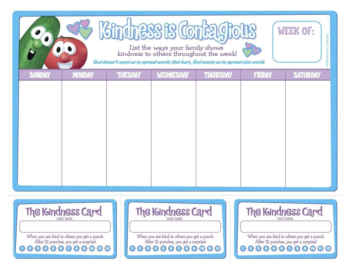 Free Printable Kindness Chart Free Printable Kindness Chart