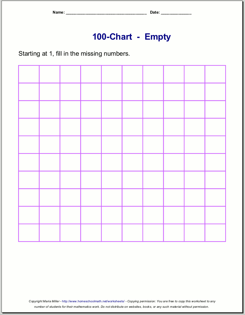 100 Chart Full Page 10 Free PDF Printables Printablee