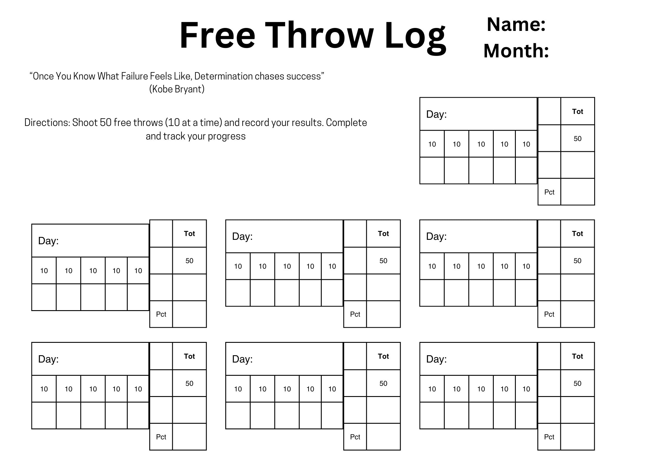 Free Throw Log For Basketball Etsy Israel