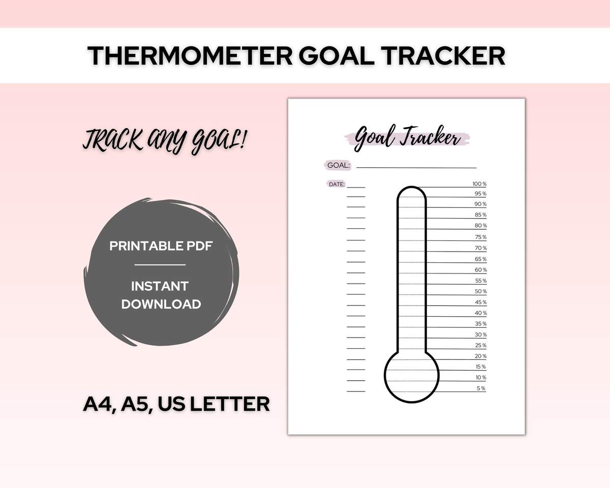 Fundraising Goal Thermostat Tracker Etsy