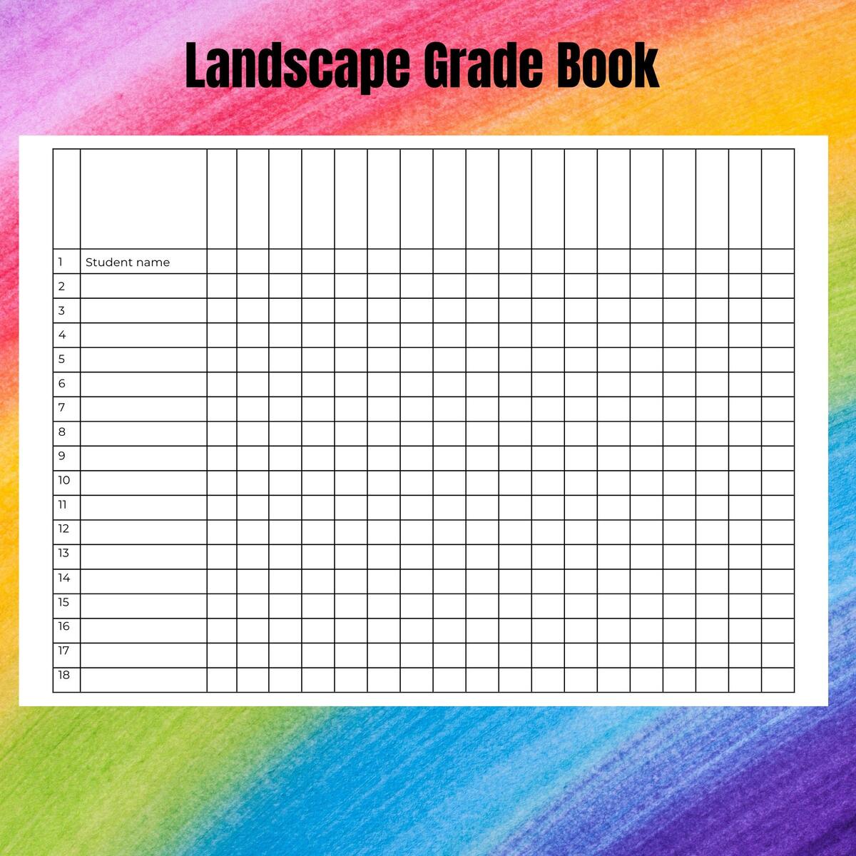 Grade Book Templates For The Classroom Editable Word File Download Edit And Print Etsy