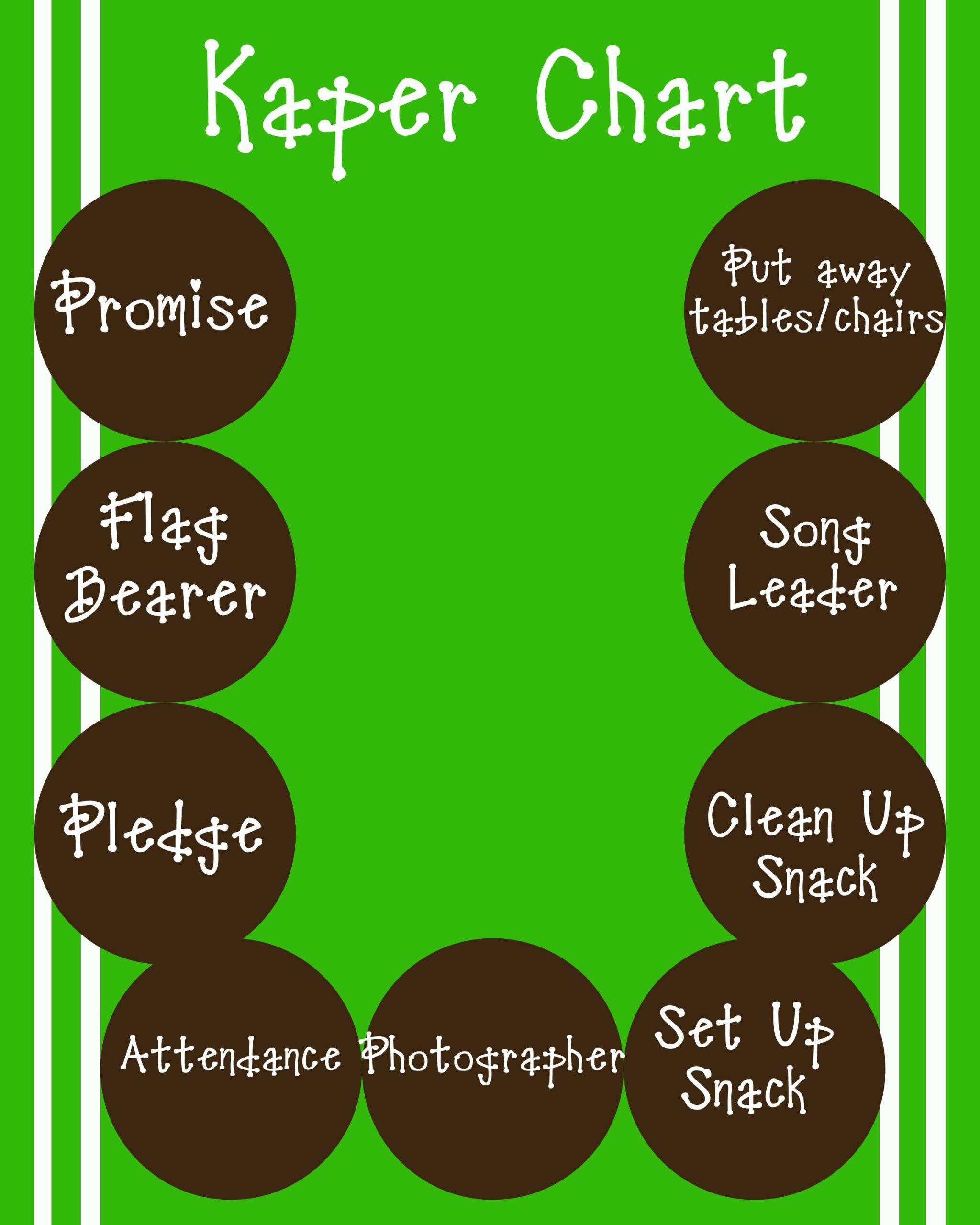 Kaper Chart I M Going To Print As An 8x10 And Mount On Cardboard Then I M Going To Put Their Names On Clothespins To Clip On The Chart Feel Free To Download