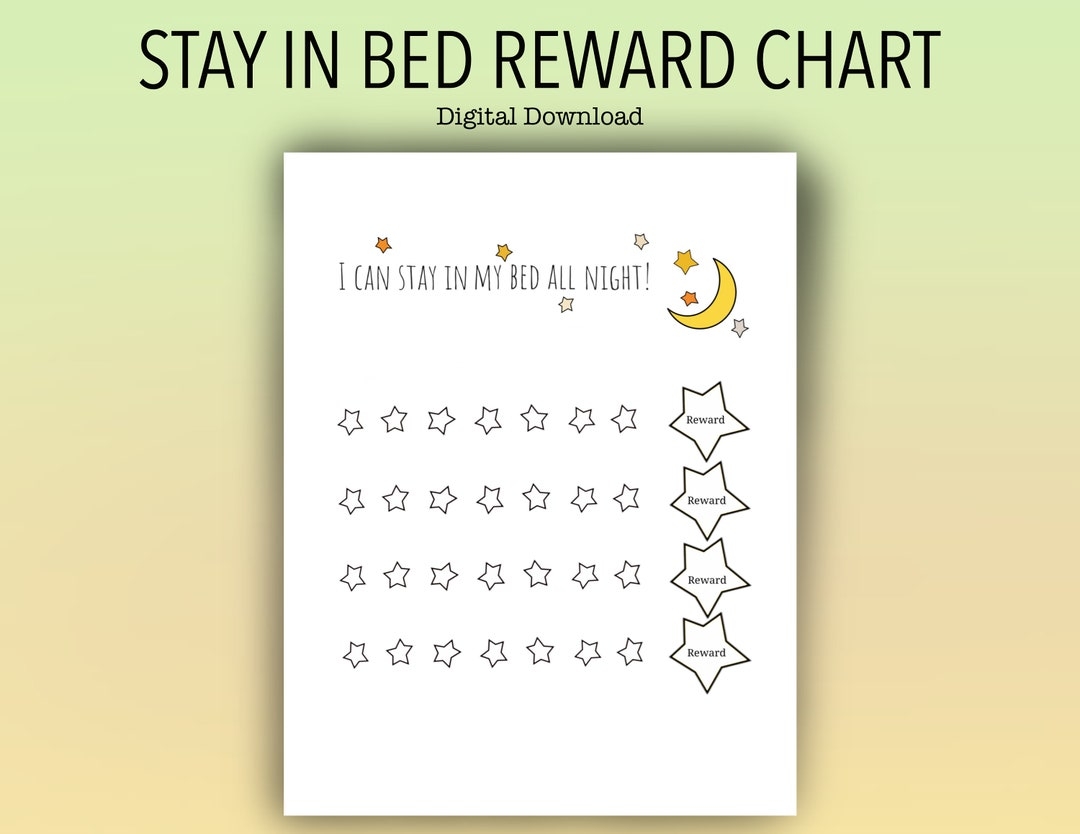 Kids Printable Stay In Bed Reward Chart Night Time Sticker Prize Chart Etsy Kids Printable Stay In Bed Reward Chart Night Time Sticker Prize Chart Etsy