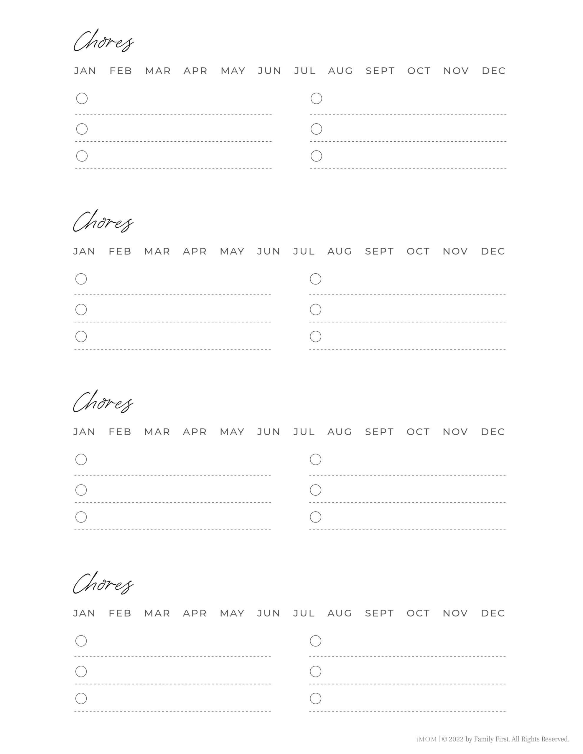 Monthly Chore Chart IMOM Monthly Chore Chart IMOM
