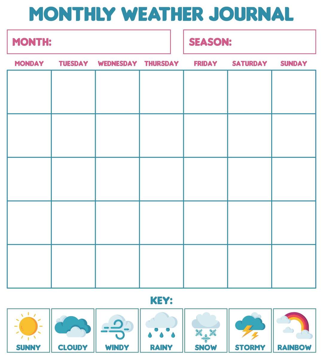 Monthly Weather Chart Kindergarten 10 Free PDF Printables Printablee Monthly Weather Chart Kindergarten 10 Free PDF Printables Printablee