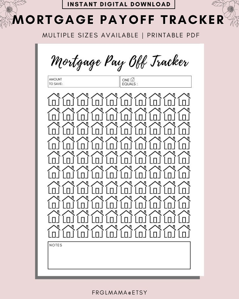 Mortgage Payoff Tracker Home Savings Printable A4 Letter PDF Etsy