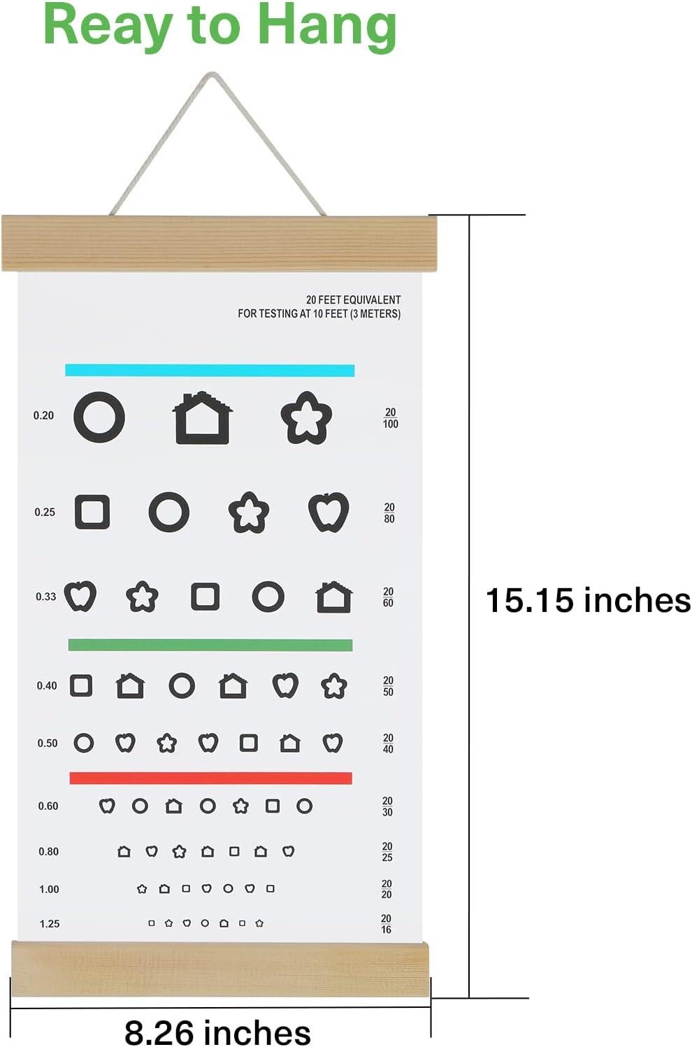 Pediatric Eye Chart For Kindergarten Kids Visual Acuity Test Wall Chart With Wooden Frame 10ft Distance 15x8 Inches Canvas For Eye Exams Buy Now With Express International Delivery GoSupps