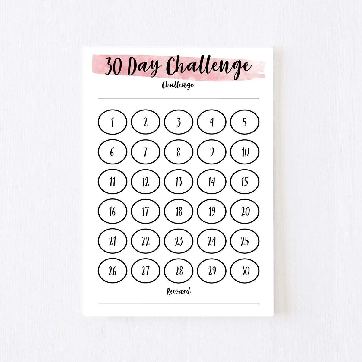 30 Day Challenge Tracker Minimalist Goal Printable PDF Etsy
