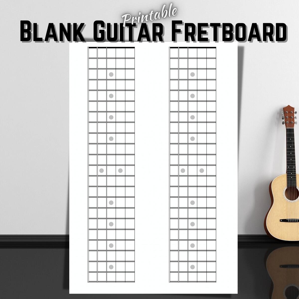 Printable Blank Fretboards For Guitar Great For Teachers And Students Etsy