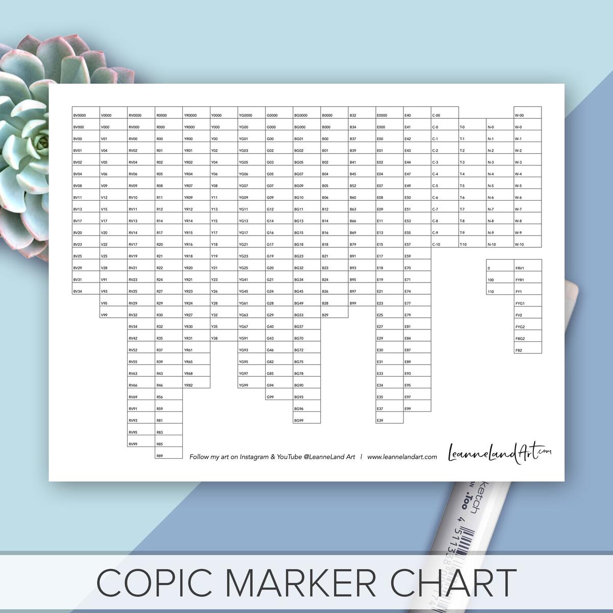 PRINTABLE COPIC Marker Chart Full Marker Chart Print And Colour Easy Art Reference Etsy PRINTABLE COPIC Marker Chart Full Marker Chart Print And Colour Easy Art Reference Etsy