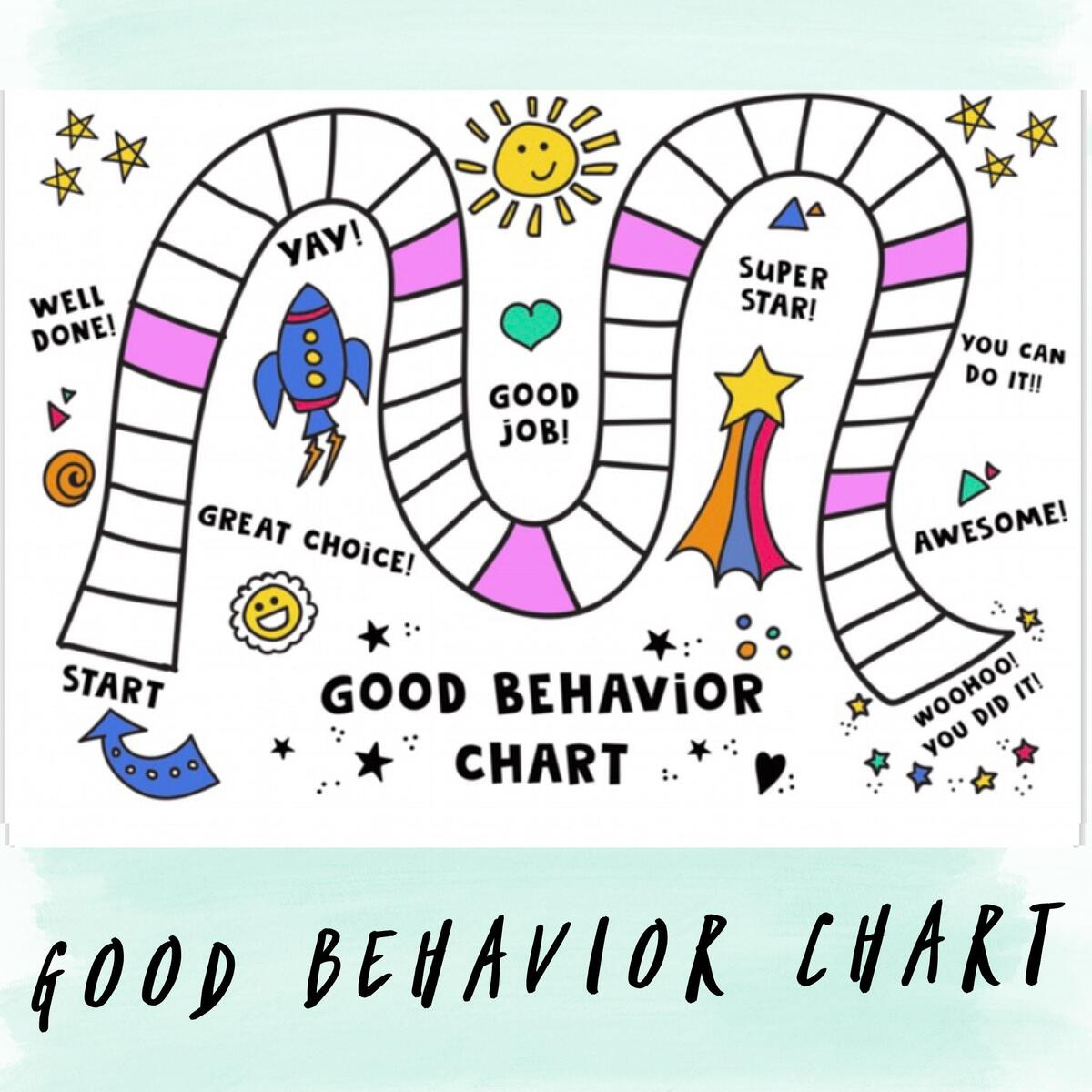 Printable Good Behavior Chart Pink Etsy Israel