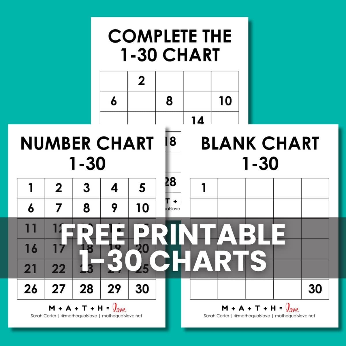Printable Number Chart 1 30 Free PDF Templates Printable Number Chart 1 30 Free PDF Templates