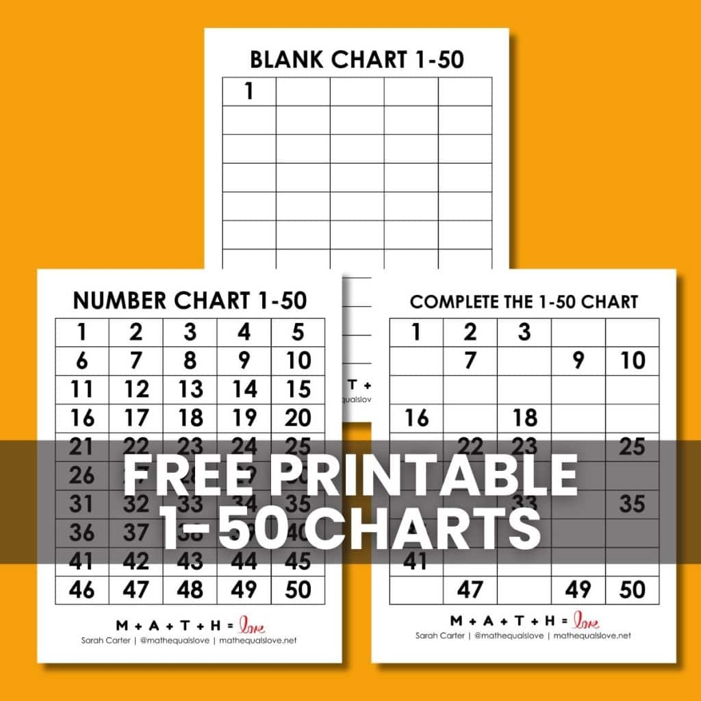 Printable Number Chart 1 50 Free PDF Templates