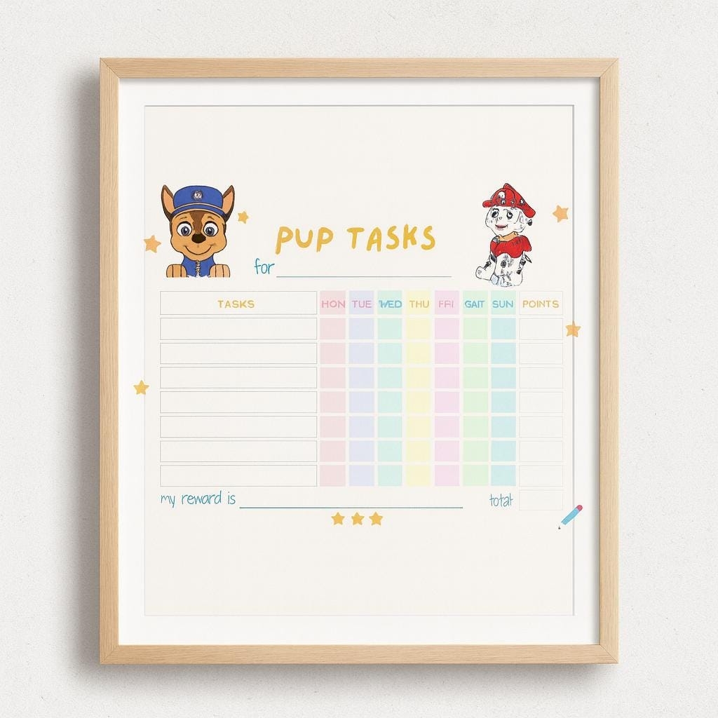 Printable Paw Patrol Chore Chart Editable Kids PDF Etsy Israel