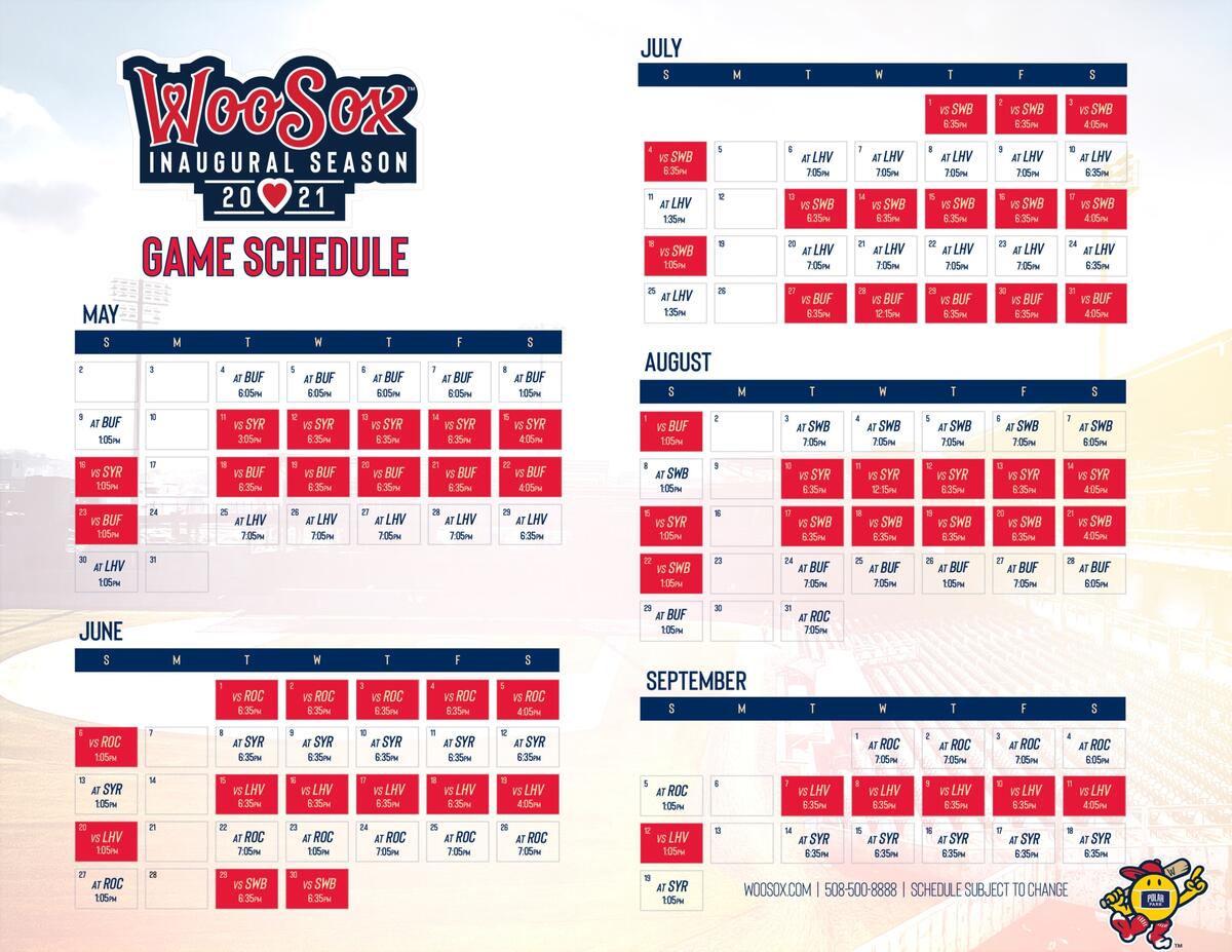 Printable Schedule Red Sox