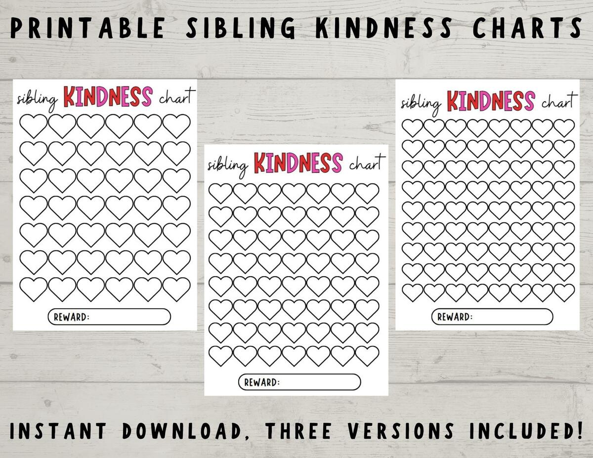 Printable Sibling Kindness Charts Girl And Boy Sticker Chart Kid Family Reward Chart Kindness Jar Etsy Printable Sibling Kindness Charts Girl And Boy Sticker Chart Kid Family Reward Chart Kindness Jar Etsy