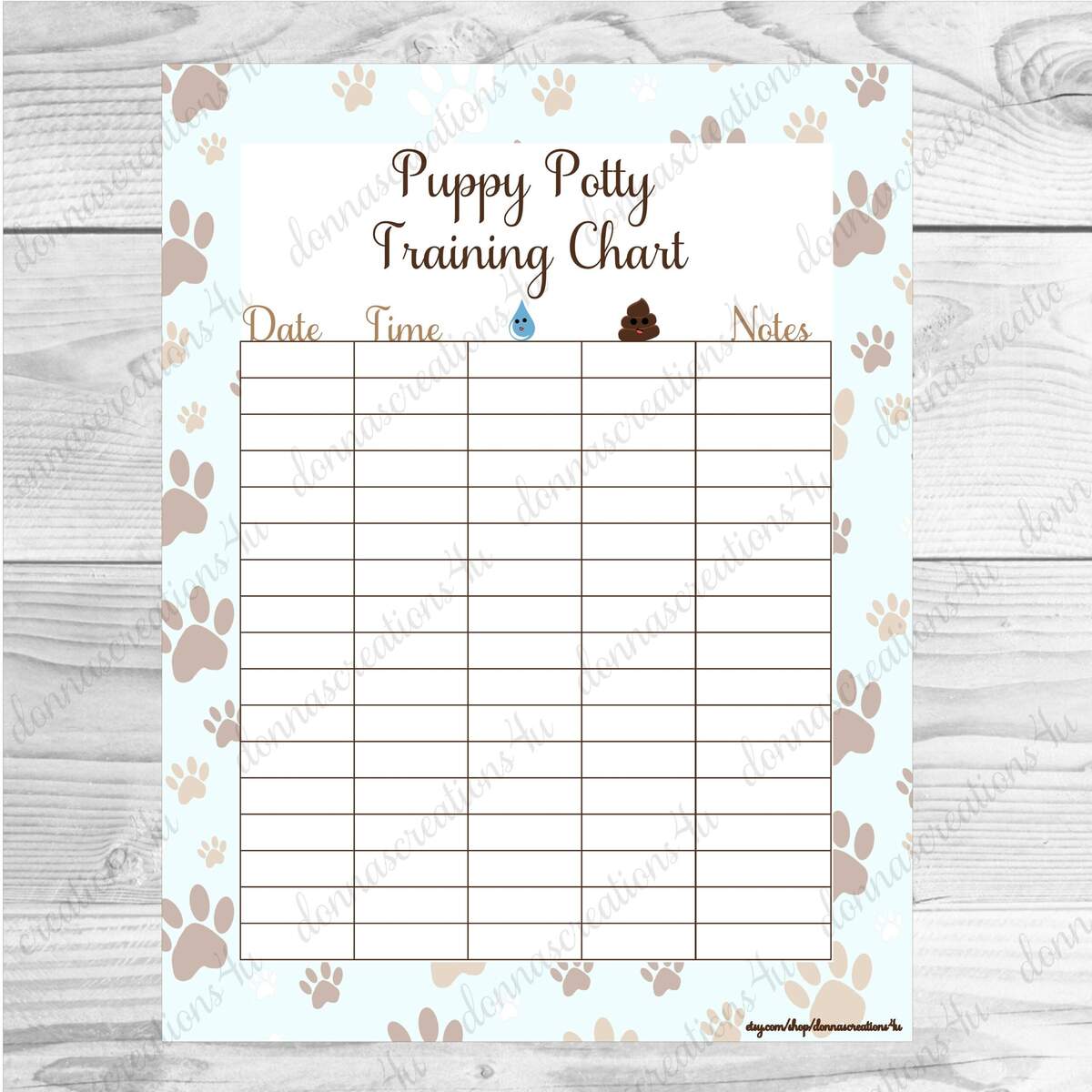 Puppy Potty Training Chart PDF Take Care Of Pets Etsy How To Potty Train Your Puppy Instinct Dog Behavior Training