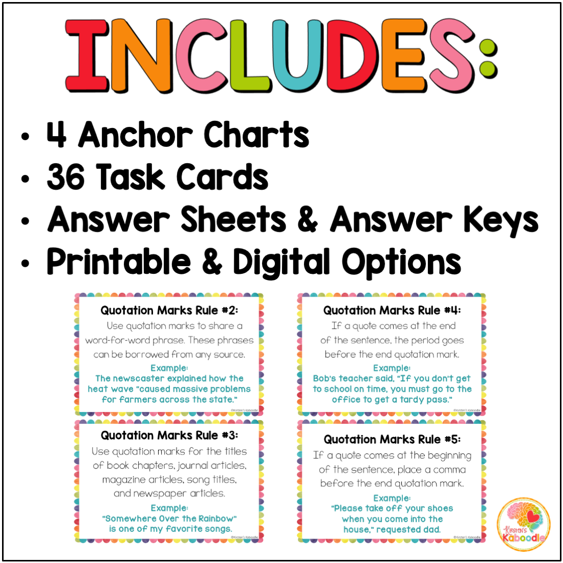 Quotation Marks Activities Dialogue Task Cards And Anchor Charts Made By Teachers