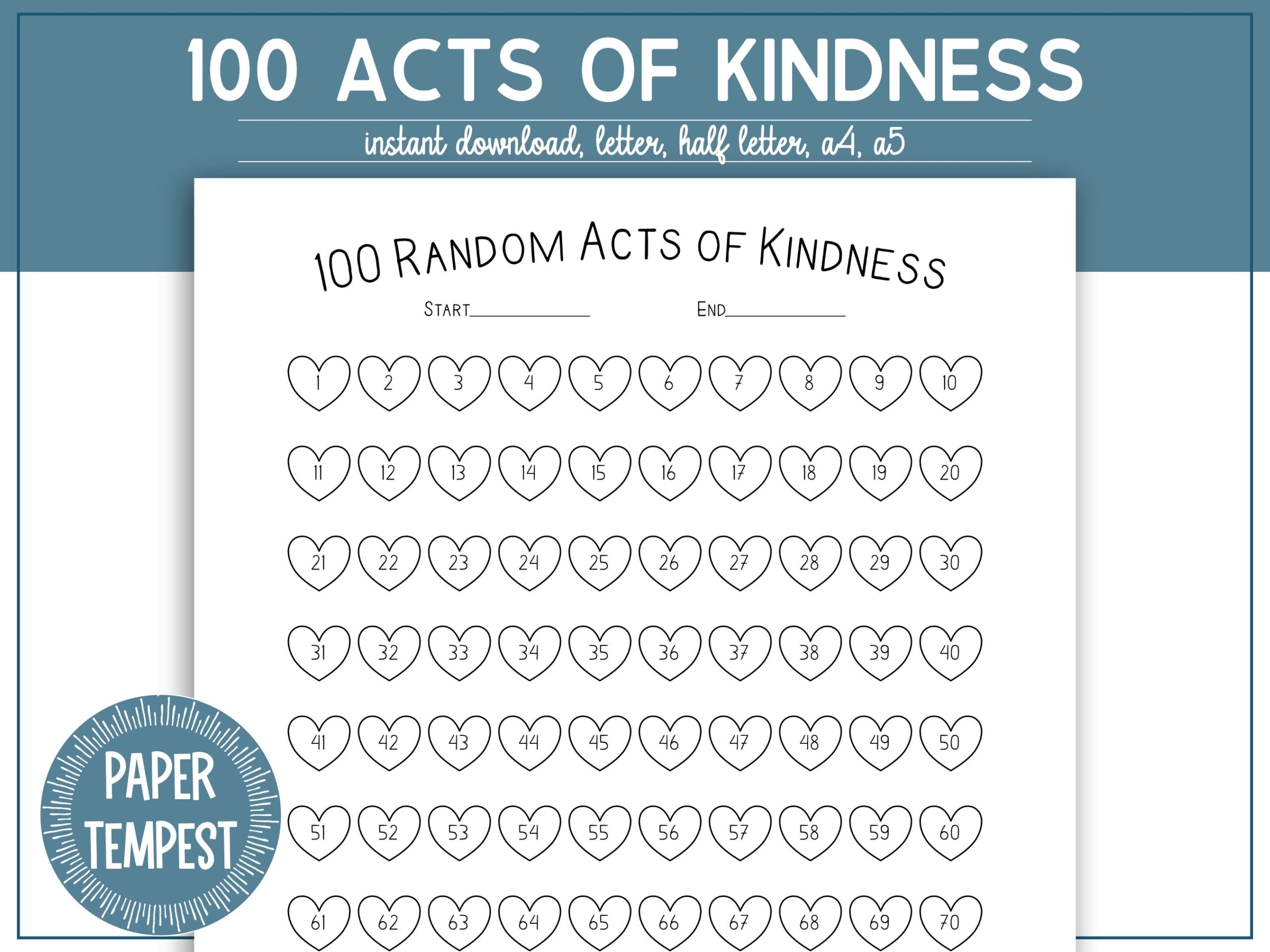 Free Printable Kindness Chart