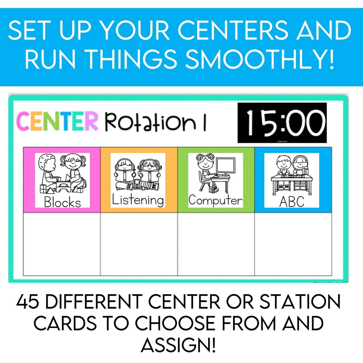 Center Rotation Chart EDITABLE Literacy Centers Colorful Travel Theme Decor Shop Sweet Tooth Teaching