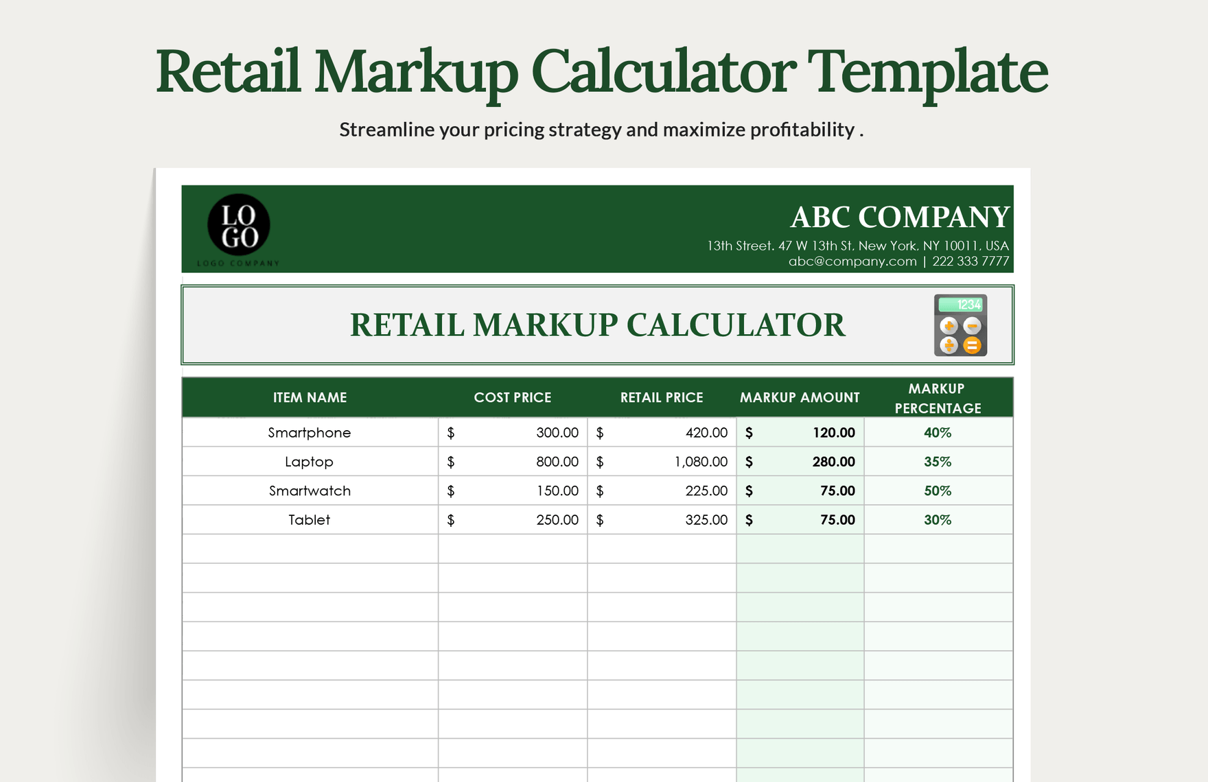 DISCOUNT PROFIT CALCULATOR Profit Margin Calculator Excel Calculating Program Calculate Profit Margin Discounted Price Etsy