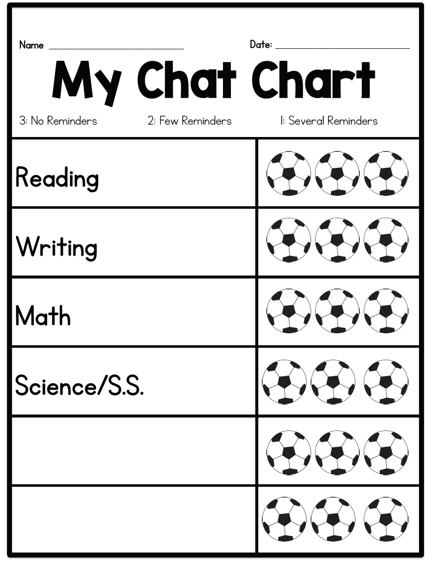 Sarah S First Grade Snippets Individual Behavior Chart Freebies