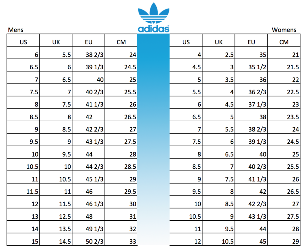 Adidas Samba Adidas Printable Shoe Size Chart Top Adidas Top Size Chart Shop