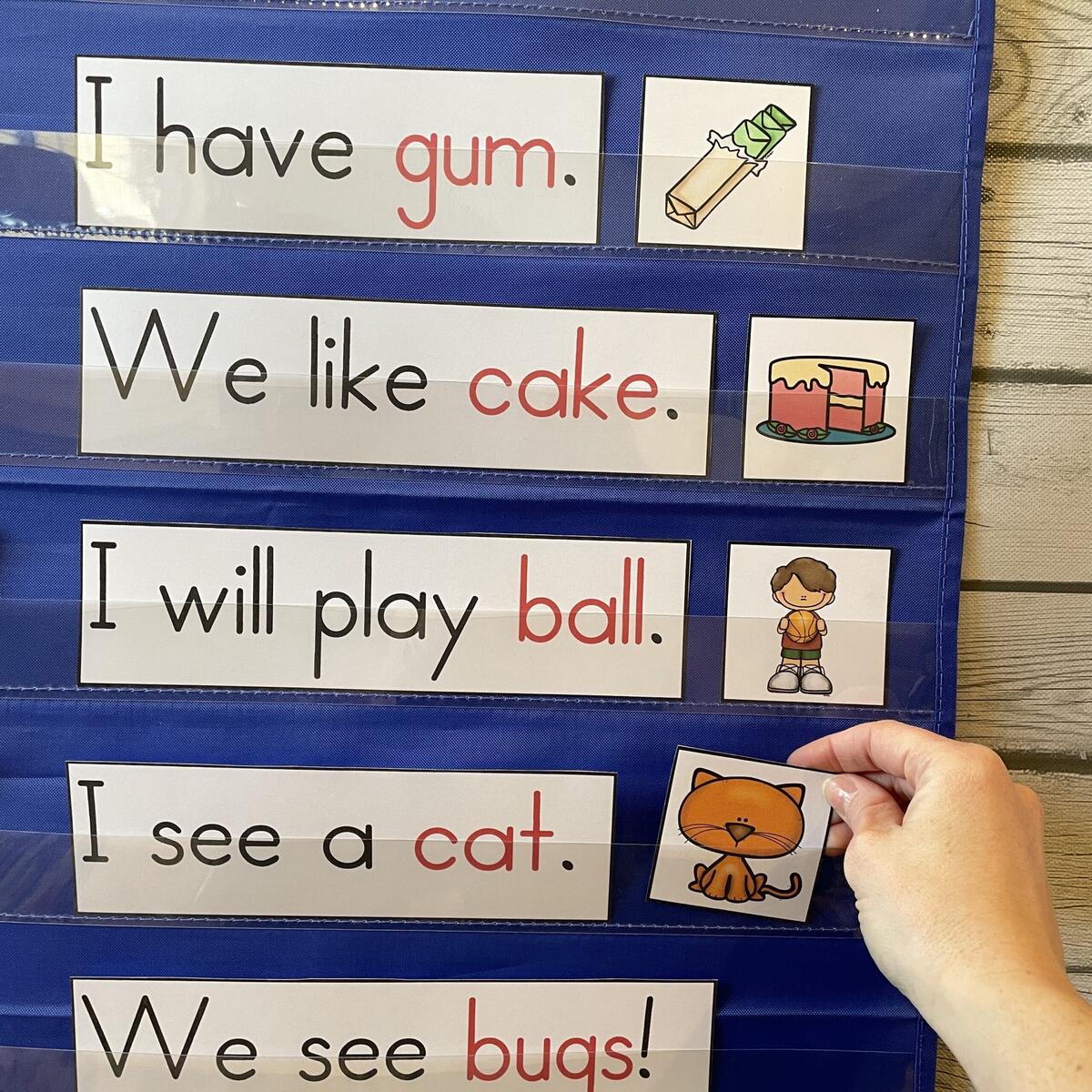 Simple Sentences Pocket Chart Center For Kindergarten Kindergarten Creations Simple Sentences Pocket Chart Center For Kindergarten Kindergarten Creations